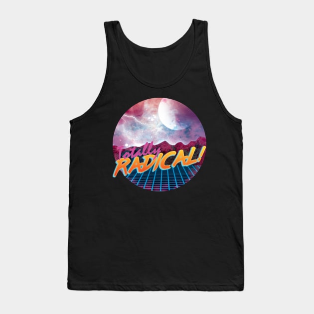 Totally Awesome 80's Retro Metal Space Rock Band Tank Top by lucidghost